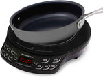 NUWAVE Flex Precision Induction Cooktop, 10.25” Shatter-Proof Ceramic Glass, 6.5” Heating Coil, 45 Temps, 3 Wattage Settings, 9” Duralon Ceramic Pan