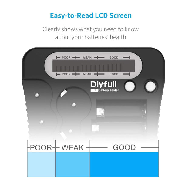 Battery Tester, LCD Display Universal Battery Checker for AA AAA C D 9V CR2032 CR123A CR2 CRV3 2CR5 CRP2 1.5V/3V Button Cell Batteries, 1x AAA Batteries Included