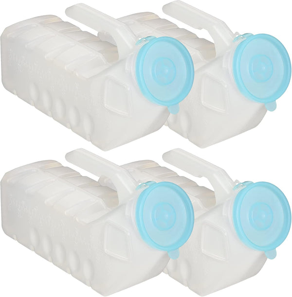 MedVance 1000ml spill-proof portable urinals for men, 2 pack with glow in dark and leak-proof lid