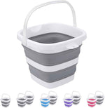 Collapsible Bucket, 5L 1.3Gallon Small Cleaning Mop Buckets for Household Outdoor Car Washing Tub Plastic Foldable Portable Camping Beach Sand Water Pot Pail Space Saving Square