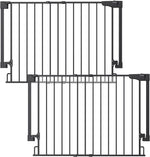 Cumbor 29.2-43" White Baby Gate for Stairs, Wall-Mounted, Expandable Dog Gate with Auto Close Walk Thru