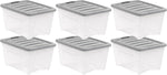 Amazon Basics Plastic Storage Containers with Secure Latching Lids for Organization