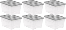 Amazon Basics Plastic Storage Containers with Secure Latching Lids for Organization