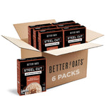 Better Oats Steel Cut Instant Oatmeal Packets, Original Flavor with Flax Seeds and Whole Grains, Quick-Cooking Breakfast, 11.6 oz Box of 10 Pouches (Pack of 6)