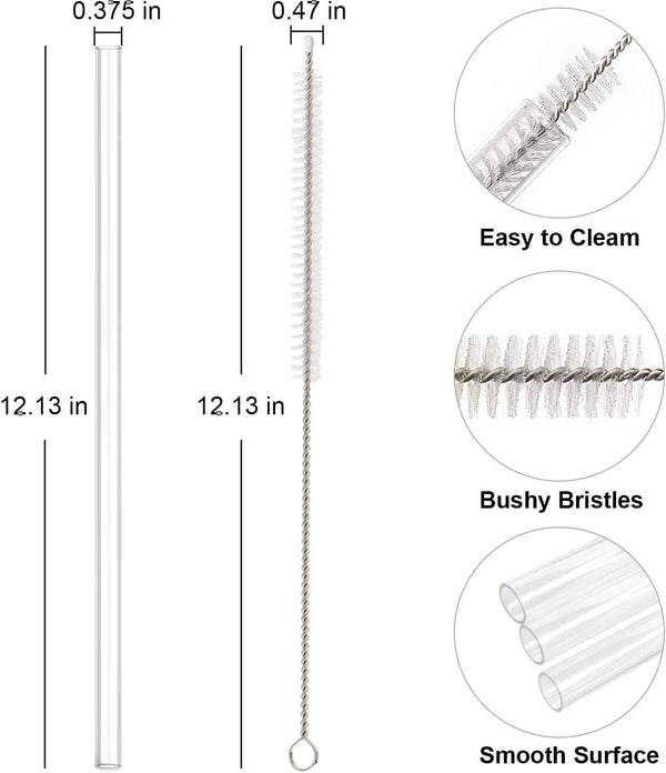 6-Pack Reusable Replacement Straws for Stanley 40 oz & 30 oz Tumblers with Cleaning Brush