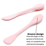 Facial cleansing brush, 2-in-1 silicone face mask brush & face scrubber for exfoliating, massaging, removing blackheads, and skincare