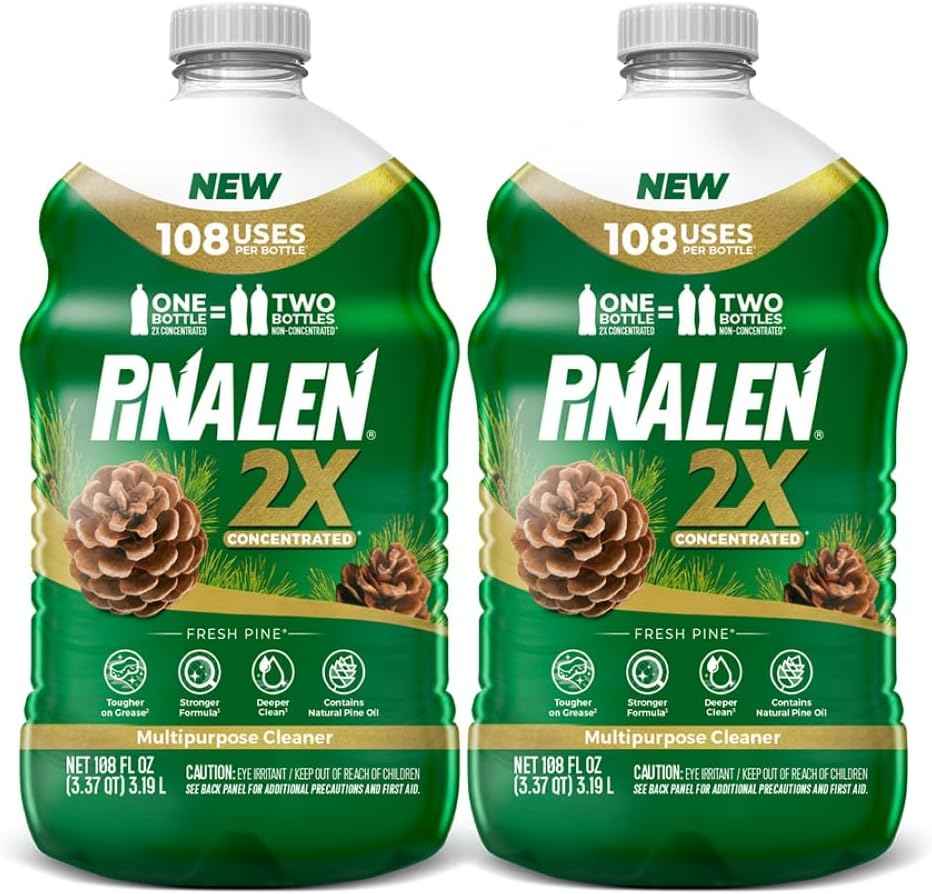 PINALEN 2X Concentrated Multipurpose Cleaner - Fresh Pine Scent - 28 fl oz - All Purpose Cleaner for Kitchen, Bathroom, Laundry, Floors & Outdoors