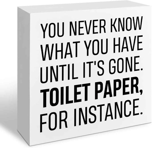 Funny Restroom Bathroom Wooden Signs, Funny Bathroom Sayings, Humor Washroom Quotes Block Plaque, Wall Art/Home Decor, Rustic Wooden Box Signs, Farmhouse Decor, Housewarming Gift