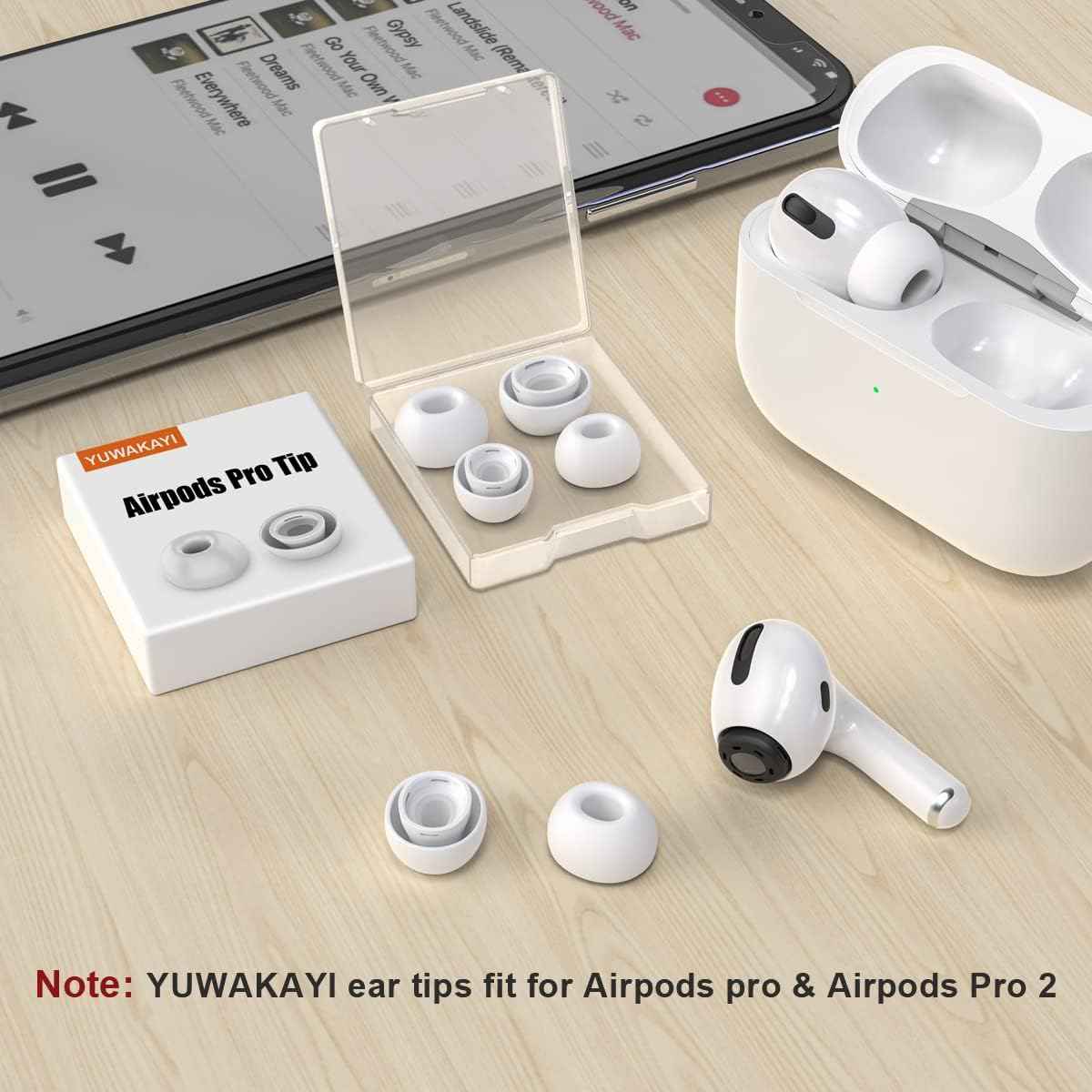 3 Pairs Replacement Ear Tips for Airpods Pro and 2nd Generation with Noise Reduction Hole, Silicone Ear Tips for Airpods Pro with Portable Storage Box and Fit in The Charging Case(S/M/L)