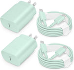 25W USB-C Fast Charger Block with C-to-C Cable for Galaxy S24/S23/S22, Pixel 8/7, iPhone 17/16/15