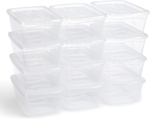 Clear Storage Bins with Lids, 6-Pack, Stackable, BPA-Free, Made in USA