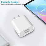 Dual Port USB Wall Charger for iPhone, Samsung, and Android Phones