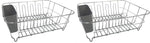 Compact dish drying rack with utensil holder for kitchen sink