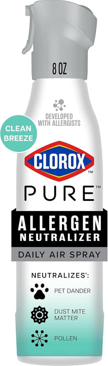 Clorox PURE Allergen Neutralizer Daily Air Spray, Clean Breeze, 8 Ounces
