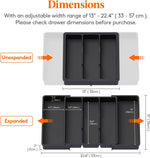 Lifewit Utensil Organizer for Kitchen Drawers with Adjustable Cutlery Holder