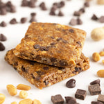 Plant-based meal replacement bar with whole food ingredients, oats, nuts, and seeds
