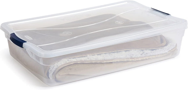 Rubbermaid Cleverstore 42 Quart Stackable Plastic Storage Bin Set