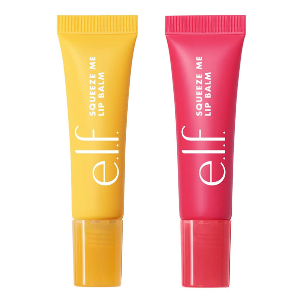 e.l.f. Squeeze Me More Lip Balm Duo, 2-Count, Mango and Watermelon, Vegan, Cruelty-Free, Hyaluronic Acid