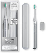 Aquasonic Icon ADA-Accepted Rechargeable Toothbrush with Magnetic Holder & Slim Travel Case | 2 Modes & Smart Timers | Gentle Micro-Vibrations