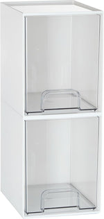 Vtopmart 7.6" Clear Stackable Storage Drawers, 4 Pack Plastic Organizers for Home Organization