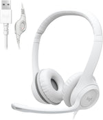 Logitech H390 black stereo wired headset with noise cancelling mic for PC, laptop, Chromebook