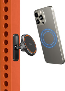 APPS2Car Magnetic Phone Holder for Gym, Alloy Base & Ball Joint, Attach to Metal Surfaces, Dual Magnet Phone Mount for MagSafe iPhone 12-17 Series