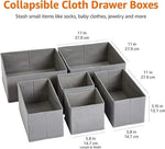 Amazon Basics Collapsible Cloth Drawer Organizer Boxes for Storage