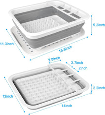 Collapsible Dish Drying Rack for Kitchen Counter with Drainboard