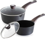 SENSARTE Ceramic Nonstick Sauce Pan with Lid, 3.0 Quart Saucepan with Double Spout, Large Cooking Pot, Non toxic Kitchen Sauce Pot, Non stick Saucier Pan, Induction Cookware, PFOA PTFE PFAS Free