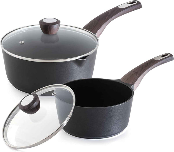 SENSARTE Ceramic Nonstick Sauce Pan with Lid, 3.0 Quart Saucepan with Double Spout, Large Cooking Pot, Non toxic Kitchen Sauce Pot, Non stick Saucier Pan, Induction Cookware, PFOA PTFE PFAS Free