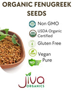Jiva Organic Fenugreek Seeds 7 Ounce - Non-GMO, Gluten Free, All Natural Fenugreek Spice - USDA Certified, Product of India