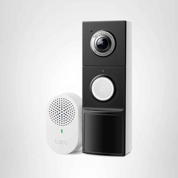 Tapo 2K+ smart doorbell with 180° view, person/vehicle/package detection, 2-way audio, battery up to 8 months, D225