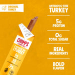 Chomps Snack Size Original Turkey Jerky Meat Sticks, 0.5 Oz, Pack of 24