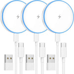 MagSafe Charger 2 Pack 15W Magnetic Wireless Charger Fast Charging Pad Compatible with iPhone 17/16/15/14/13/12 Series & AirPods 4/3/2/Pro Magnetic MagSafe Charging Pad with Dual Ports