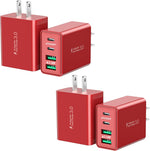 2-Pack 40W Fast Charging USB C Wall Charger Block with 4-Port Dual Port PD Power Adapter