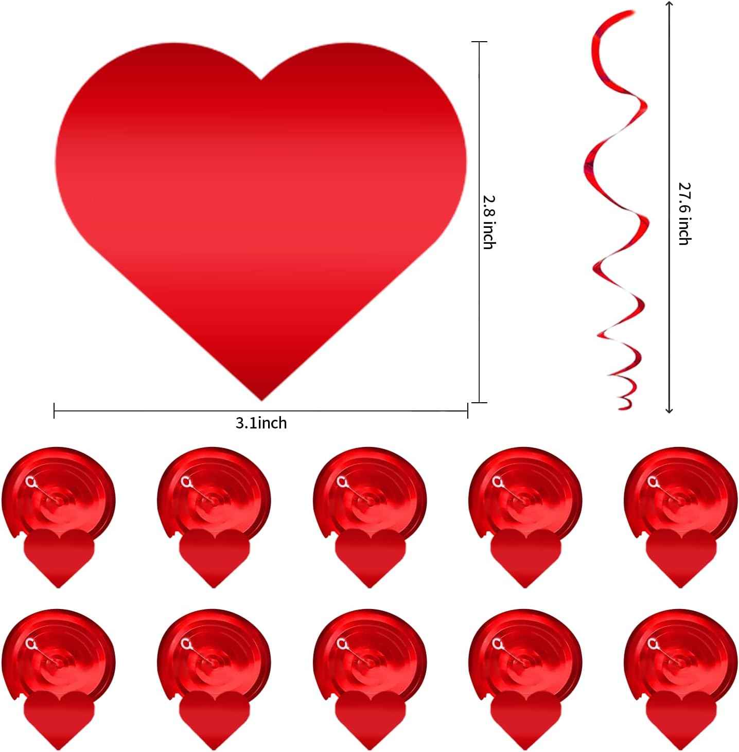 21Pcs Valentines Day Decorations Valentines Day Decor Pre-Assembled Hanging Heart Swirls BE Mine Love Heart XO Garlands Banner for Home Classroom Office Wedding Party