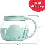 ecolution 1.5-quart aqua micro-pop microwave popcorn popper 3-in-1 lid dishwasher safe made without bpa