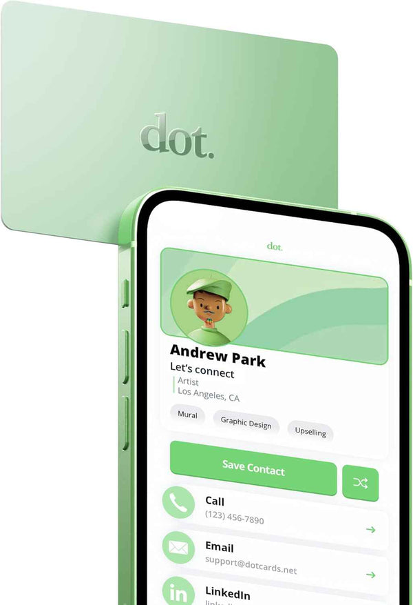 dot. Card - Digital Business Card - Tap Compatible with iPhone & Android (Black)