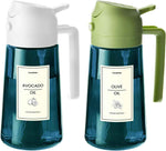 TrendPlain 16oz/470ml Blue Glass Olive Oil Sprayer for Cooking - 2 in 1 Olive Oil Dispenser for Kitchen Gadgets, Air Fryer, Salad, and BBQ - Navy