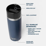 YETI Rambler 16 oz Travel Bottle with Stainless Steel and Vacuum Insulation
