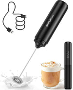 SIMPLETaste Milk Frother Handheld Battery Operated Electric Foam Maker, Drink Mixer with Stainless Steel Whisk and Stand for Cappuccino, Bulletproof Coffee, Latte