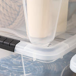 IRIS USA 32 Qt Stackable Plastic Storage Bins with Lids, 4 Pack, Made in USA