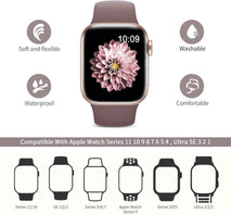 6 Pack Sport Bands Compatible with Apple Watch Band 38mm 40mm 41mm 42mm 44mm 45mm 49mm 46mm,Silicone Waterproof Strap for iWatch Apple Watch Series 11 10 9 Ultra 8 7 6 5 4 3 2 1 SE Women Men