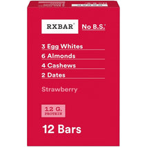RXBAR Protein Bars, 12g Protein, Gluten Free Snacks, Strawberry, 12 Count Box