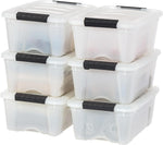 IRIS USA 4-Pack High-Capacity Clip Box Storage Bins for Home Office Classroom Organization