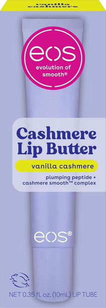 eos Vanilla Cashmere Lip Butter - 0.35 fl oz, shea butter, plumping peptides, softening lip moisturizer