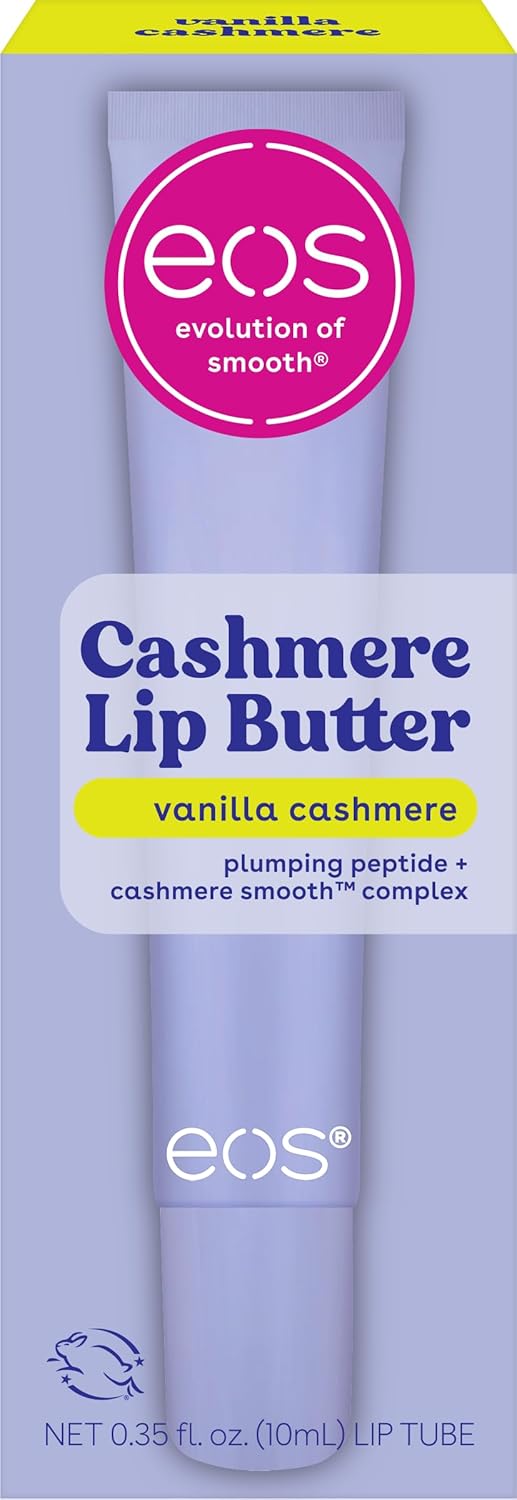 eos Vanilla Cashmere Lip Butter - 0.35 fl oz, shea butter, plumping peptides, softening lip moisturizer