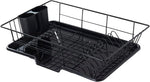3-piece dish drainer rack set with cutlery holder for kitchen