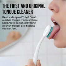 Tung Tongue Cleaning Kit, Tung Brush and Gel, Bad Breath Odor Eliminator, Halitosis Defense, USA Made (Set of 1)