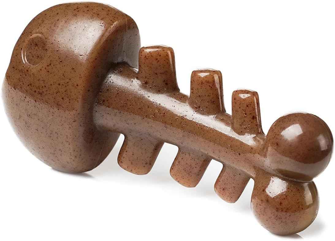 MewaJump Dog Squeaky Chew Toys for Aggressive Chewers, Rubber Carrot Dog Toys for Training and Cleaning, Durable Interactive Tough Dog Toy for Puppy Medium Dogs